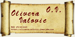Olivera Valović vizit kartica